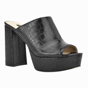 Nine West Ravyn Platform Sandals - Black - Ireland (IJ6083291)